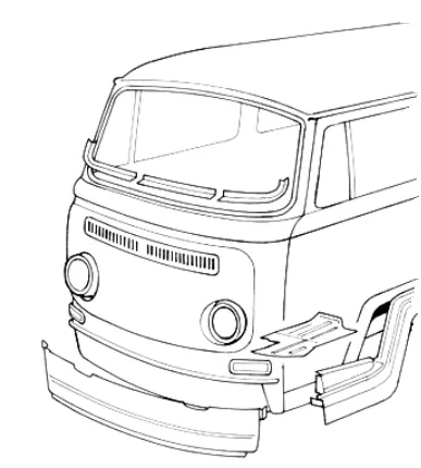 Blechteile vorne passend für den VW Bus T2