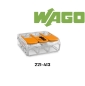 Preview: Verbindungsklemme 3-fach für geschlitzte Autokabel - für alle Leiterarten bis max. 4 mm² - max. 105°C - WAGO 221-483