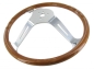 Preview: Holzlenkrad Classic 380mm - für Käfer u.a. - Polierte Chromspeichen