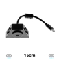 Preview: USB-C Einbaubuchse mit 15cm Kabel und Unterbaukonsole