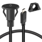Preview: USB-C Einbaubuchse mit 15cm Kabel und Unterbaukonsole