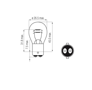 Glühlampe 6V 18/5W - BA15d - Paar - N 017 7371