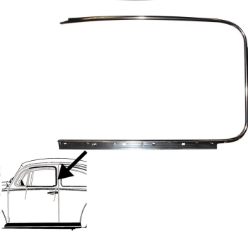 Türfenster Zierrahmen + Dichtung VL - Chrom - Käfer 10/52-07/64 - TOP - Made in Germany - 113 853 321C