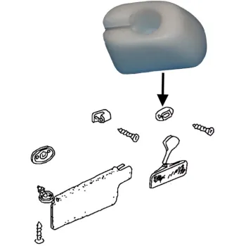 Sonnenblendenhalter weiß - Satz - Käfer Karmann 8/64-7/67 - Bus T1 + T2 - 111 857 561