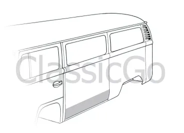 Außenseite Blech Mitte links 30cm - Bus T2a + T2b - 08/67-07/79