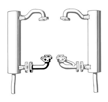 Einbauposition des Krümmers Einbauposition des Krümmers