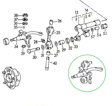 Achsschenkel VL - 356 B - 1/59-12/63 - 644 341 007 00 - 644 341 651 00