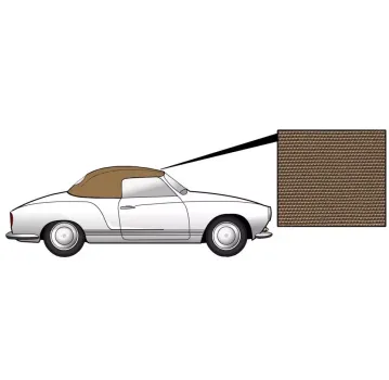 Verdeck Stoff Beige f. Glasheckscheibe - Karmann Cabrio ab 68 - 141 871 035F AH6