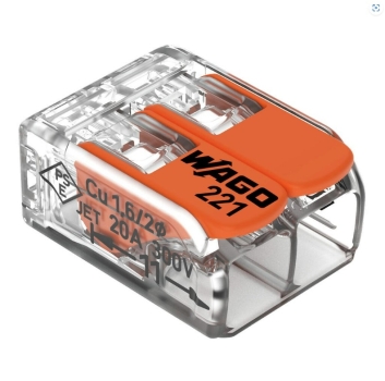 Verbindungsklemme 2-fach für geschlitzte Autokabel - für alle Leiterarten bis max. 4 mm² - max. 105°C - WAGO 221-482