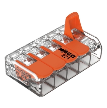 Verbindungsklemme 3-fach für geschlitzte Autokabel - für alle Leiterarten bis max. 4 mm² - max. 85°C- WAGO 221-413