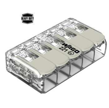Verbindungsklemme 3-fach für geschlitzte Autokabel - für alle Leiterarten bis max. 4 mm² - max. 105°C - WAGO 221-483