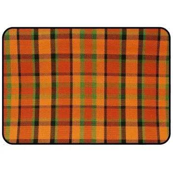 Stoffmuster Orange - Gelb/Grün kariert - WESTFALIA