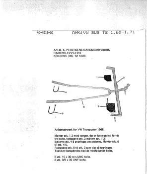Anhängerkupplung m. TÜV - Bus T2 a - 08/67-07/71