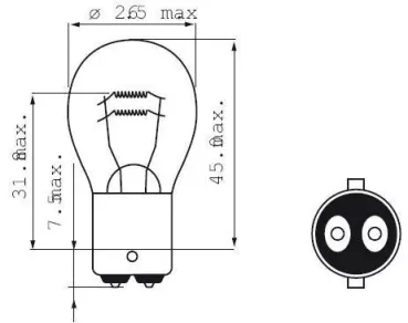 Glühlampe Spezial 12V 21/5W Orange - BAY15D - USA