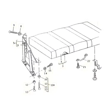 Schlafbank Scharnier - Satz - Bus T3 Camper - 255 070 205D - 255 070 206D