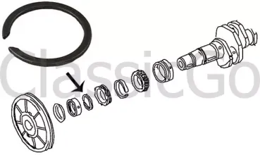 Seegerring für Zündverteilerrad auf der Kurbelwelle - Käfer Bus u.a.