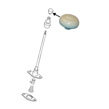 Schaltknopf Elfenbein - 7 mm - Käfer bis 07/67 - 111 711 141