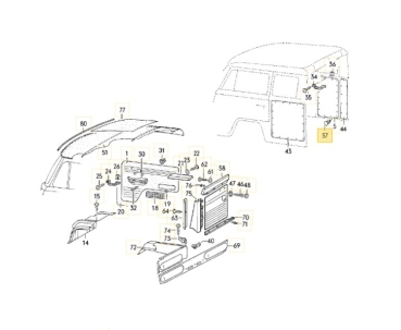 Verkleidung Clip Metall - Bus T1 - Bus T2 - 211 867 615A
