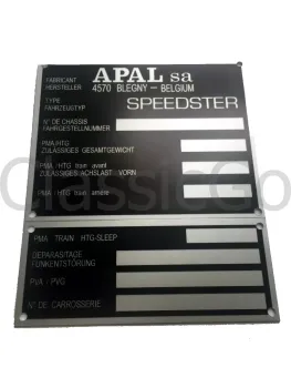 APAL Typenschild für Ihren Speedster