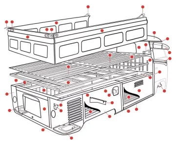 Lieferbare Blechteile von SWT für VW Bus T1 Pritsche