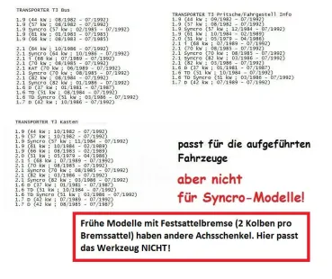 Traggelenk Abzieher unten - Bus T3 o. Syncro