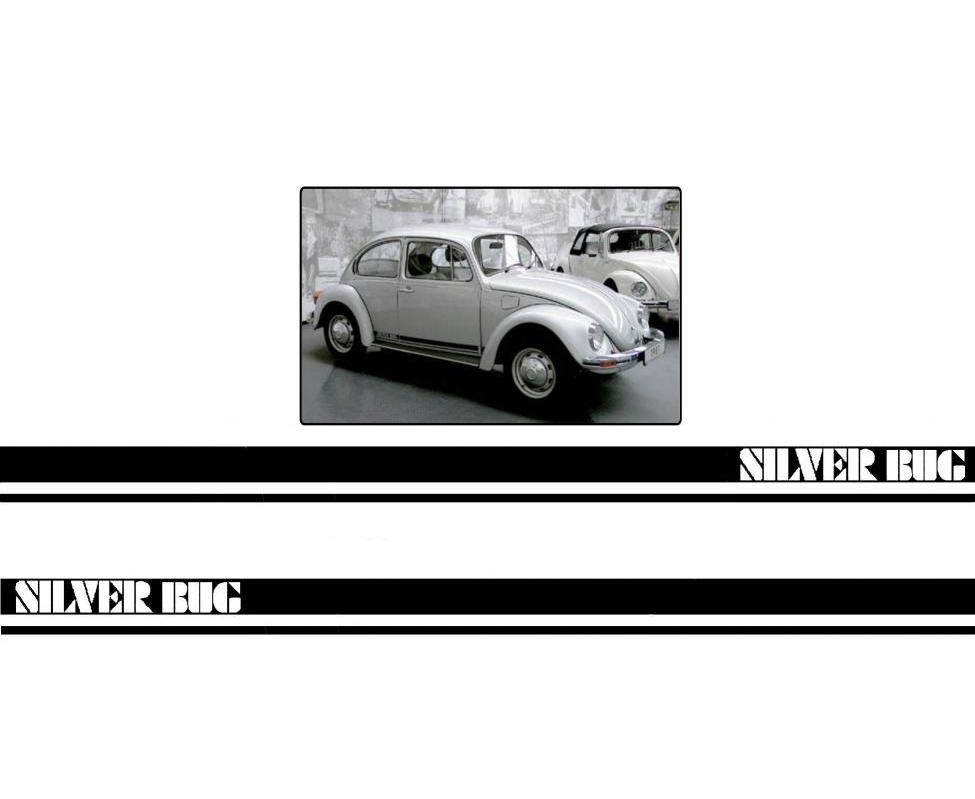 Aufkleber VW Käfer 'Silver Bug' - 111 853 689 - 111 853 688