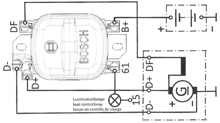 Lichtmaschine Regler Lichtmaschinenregler 12V BOSCH VW Bus T2 T2b Typ4  Motor vergl. 043903803B - Aircooledshop