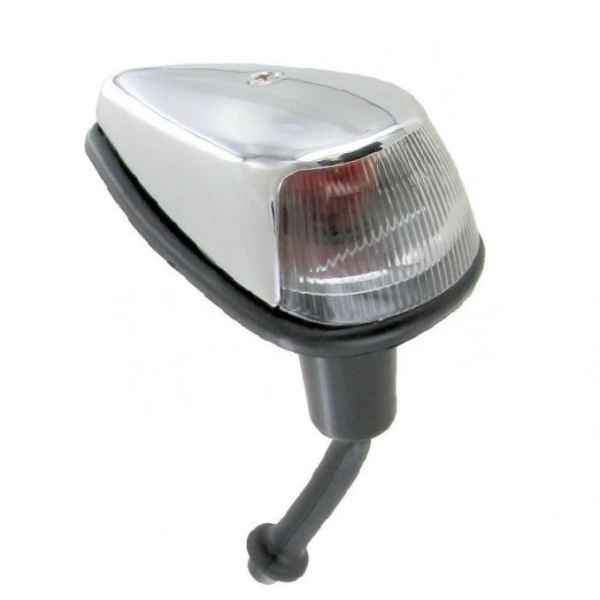 Blinker komplett - Weisses Glas m. oranger Birne - Satz mit Dichtung