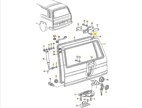 Heckklappe Schraube Senkkopf Inbus - Bus T3 - 8/79-7/92 - N 903 229 01