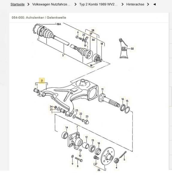 Querlenker hinten links - Bus T3 - 5/79-8/92 - 251 501 401 E