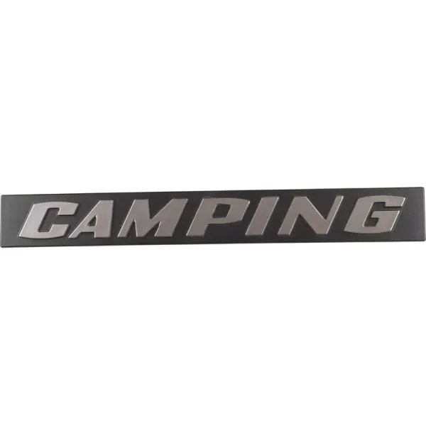 Emblem 'Camping' für die Heckklappe des VW Bus T3 Camper Westfalia