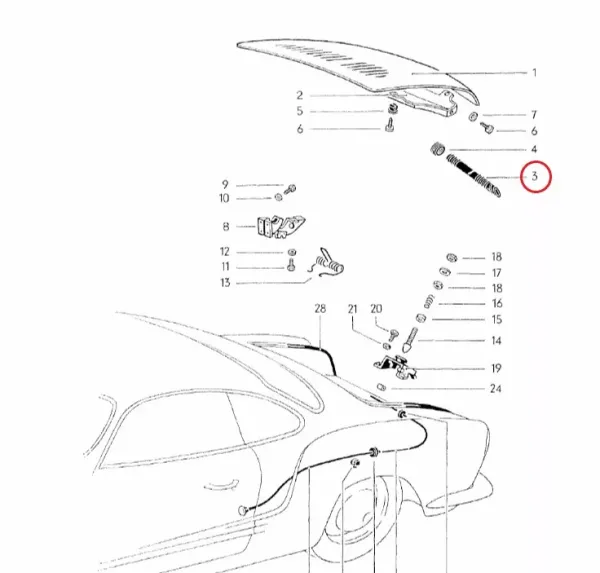 Motorhaube Wasserabläufe - Paar - Karmann ab 8/69 - 141 827 077 - 141 827 078