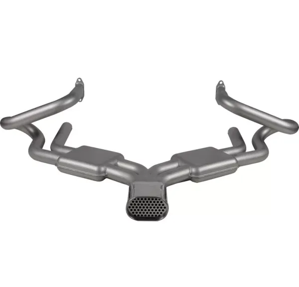Fächerkrümmer mit Schalldämpfung Sport Sebring Style. Poliertes Endrohr. Glas geblasen Edelstahl Fächerkrümmer mit Schalldämpfung Sport Sebring Style. Poliertes Endrohr. Glas geblasen Edelstahl