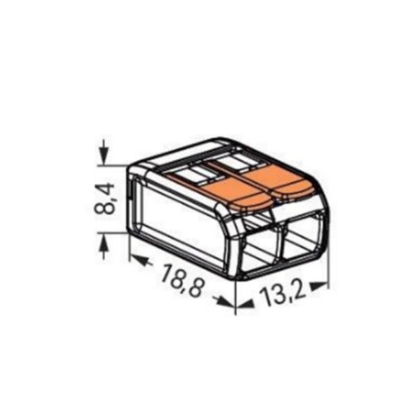 Auch als Verbindungsklemme 3-fach für geschlitzte Autokabel - für alle Leiterarten bis max. 4 mm² - max. 105°C - WAGO 221-483