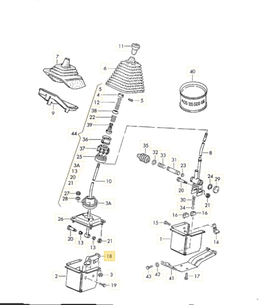 Anschlag Schalthebel 4.Gang-Getriebe - Bus T3 - 5/79-7/92 - 251 711 176