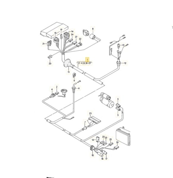 Kabelbaum Leitungssatz Zentralelektrik - Bus T3 - 8/88 -7/92 - 251 971 011 MD
