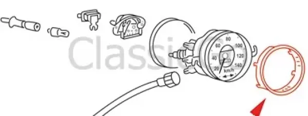 Chromring Tacho - Käfer - ab 08/57 - 113 957 371C