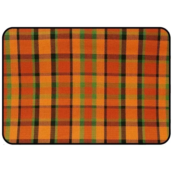 Stoffmuster Orange - Gelb/Grün kariert - WESTFALIA