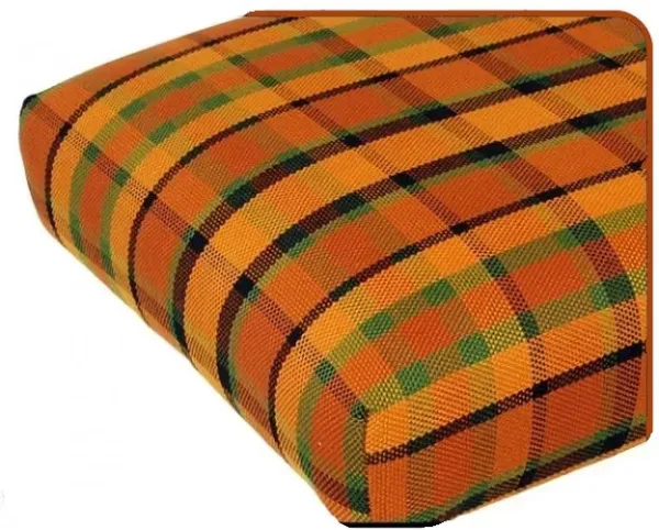 Schlafbank Bezug 1.400mm - Orange Gelb Grün kariert - Bus T2 Westfalia - 231 070 214C - 231 070 220C