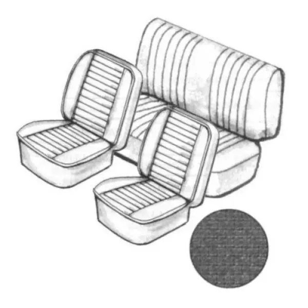 Sitzbezug - Käfer 1303 Cabrio - 08/76-07/79 - 4-tlg. - Quadrat-Design