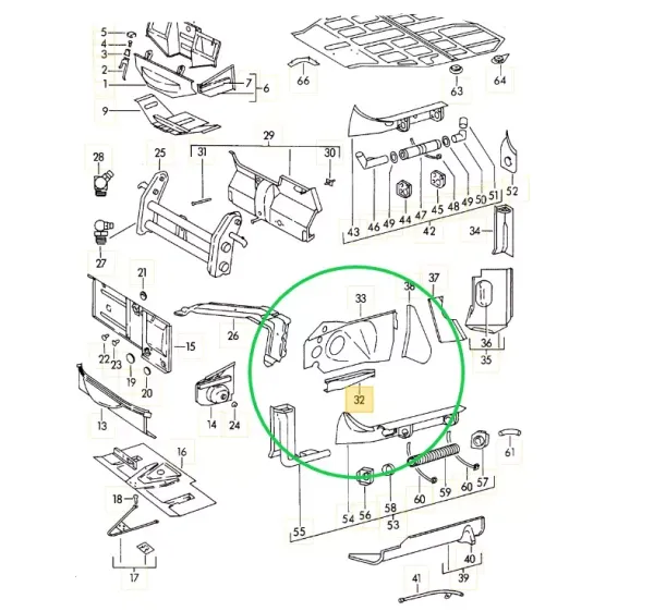 Radhaus vorne Innen Verstärkung links - 356 - 644.501.417.00