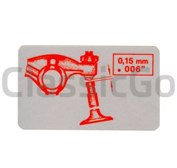 Aufkleber Ventilspiel Aufkleber Ventilspiel