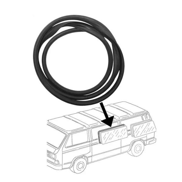 Seitenscheibe Dichtung Mitte o. Zierleiste - Bus T3 - Li -07/92 - Re 05/79-07/84 - 253 845 321