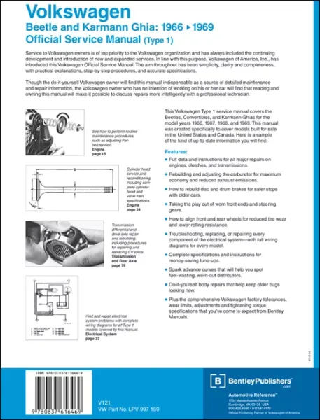Werkstatthandbuch - VW Käfer Karmann Ghia Typ14 - 08/65-07/69 - Reparaturanleitung von VW