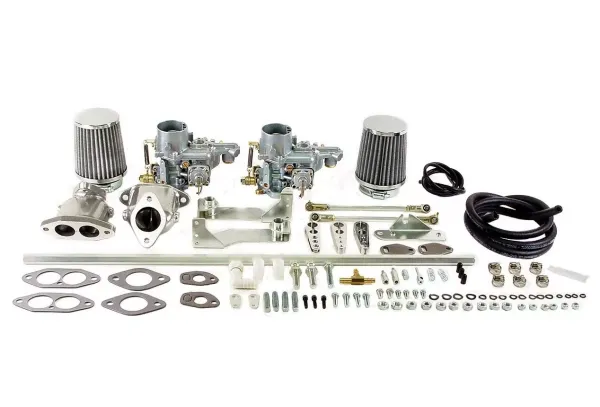 Zweivergaser 34er System - VW Typ1 mit Doppelkanal-Zylinderkopf