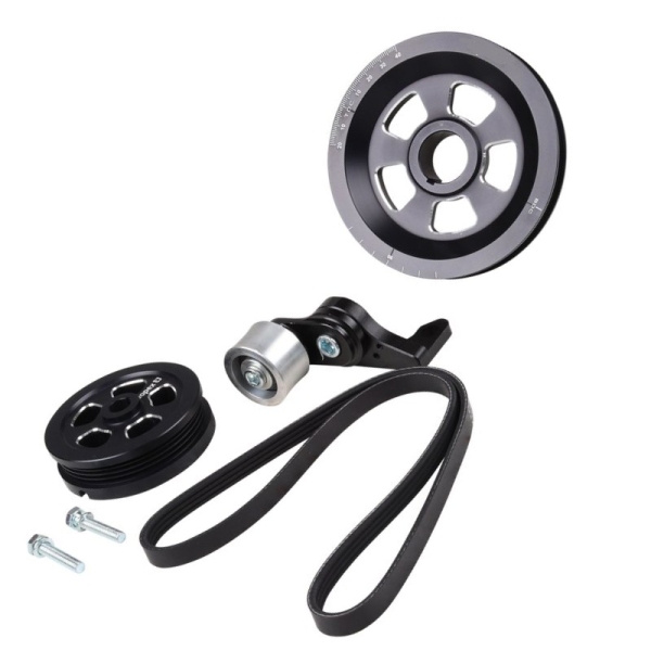 Riemenscheibe - Satz mit Flachriemen 4PK - Kurbelwelle und Generator - VW Typ1 - AC 105 400