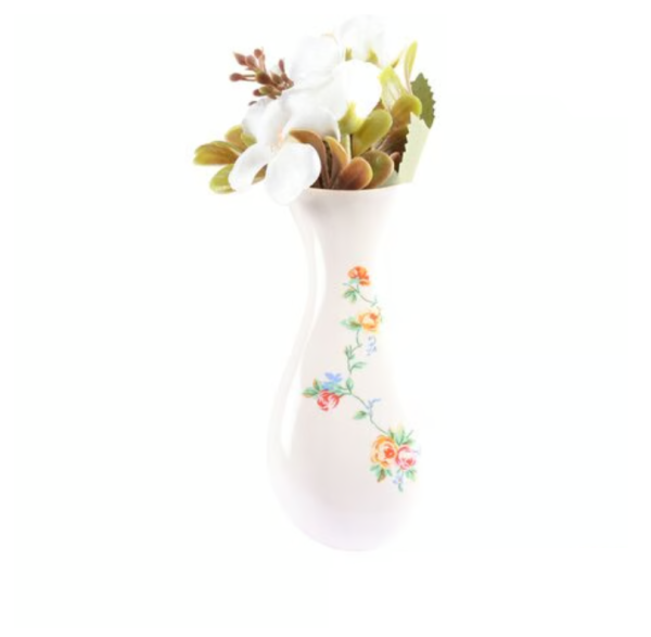 Blumenvase Keramik - inkl. Plastikblumen u. Halterung - Käfer u.a. - AC 881 952