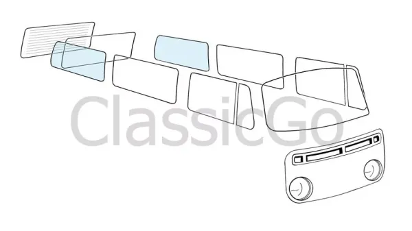 Seitenfensterscheibe hinten 3/4