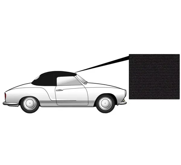 Cabioverdeck - Karmann Ghia 08/68- Schwarz Stoff