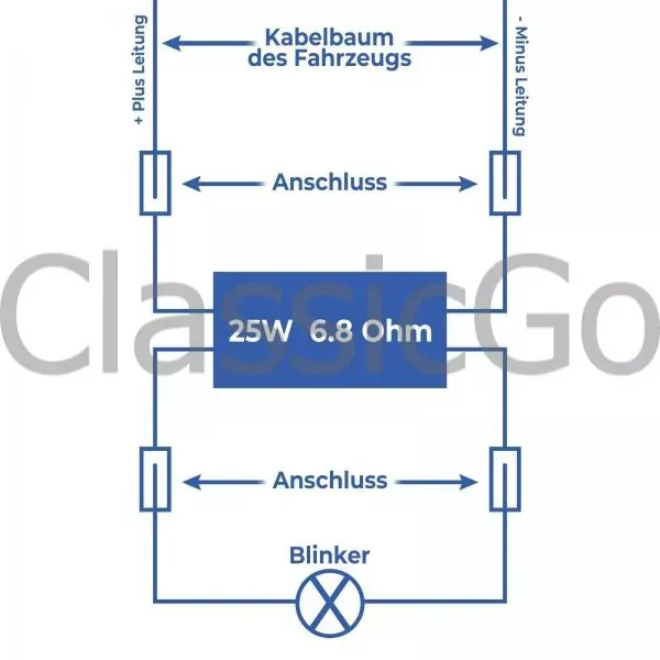 Lastwiderstand Satz - Blinker 12V - 25W - zur Anpassung der Blinkerfrequenz Lastwiderstand Satz - Blinker 12V - 25W - zur Anpassung der Blinkerfrequenz